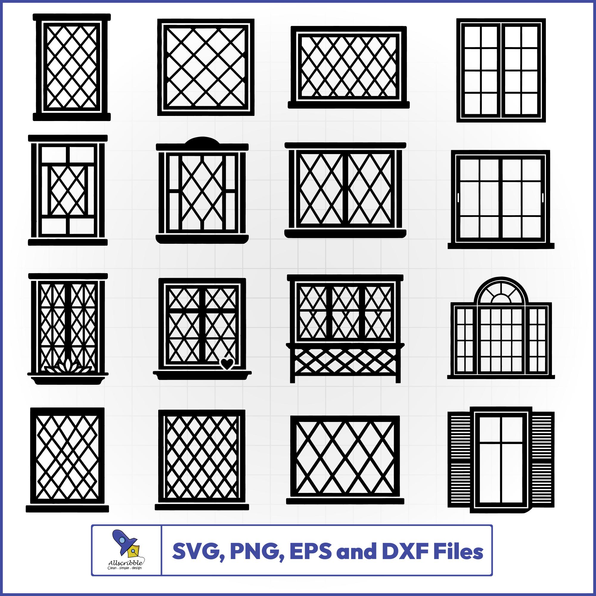 Window Frame SVG Bundle, Diamond Pane Window, Farmhouse Decor Vector ...