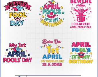 April Fools Birthday SVG Bundle, Born on April 1st, Funny Prank Shirt, Jester