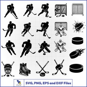 Ice Hockey Clipart SVG, Goalie Mask Vector, Hockey Skate Decal, Puck Shatter Cut File