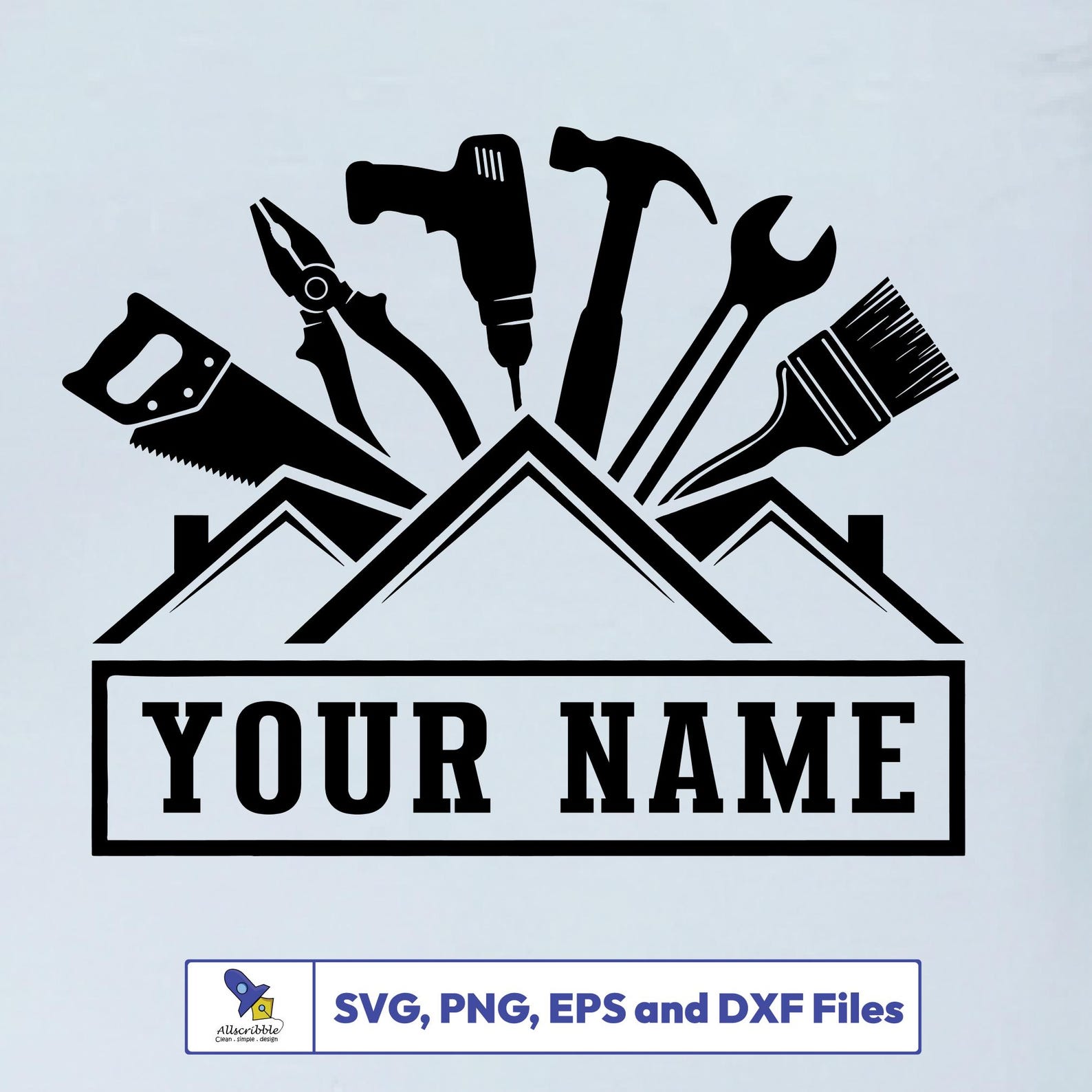 Custom Handyman SVG Bundle, Carpenter Tools Vector, Split Frame ...