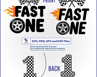 Fast One SVG PNG, 1-årsdagspojke, racerbilsvektor, anpassad namnram
