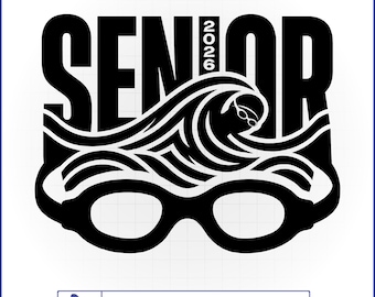 Senior 2026 Swim Team SVG, Swimmer Goggles Vector, High School Swimming Graduation Shirt