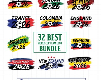 2026 World Cup National Teams Clipart SVG, Football 2026 Country SVG Bundle, Soccer World Cup Nations Cricut Design