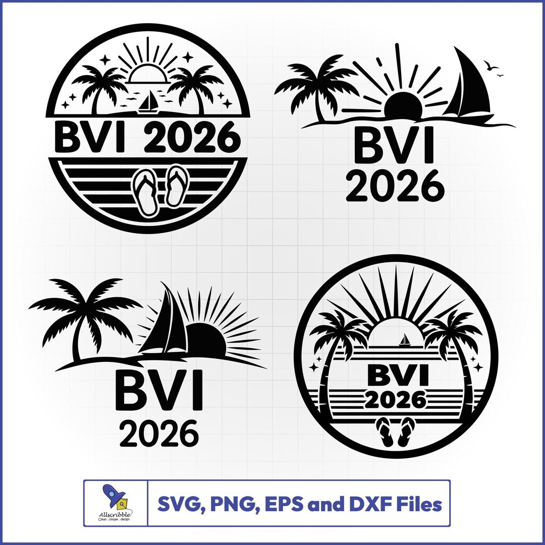 BVI 2026 SVG Bundle, British Virgin Islands Vacation, Tropical Beach ...