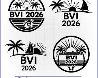 Paquete de archivos SVG de las Islas Vírgenes Británicas 2026, Vacaciones en las Islas Vírgenes Británicas, Viaje a la playa tropical, Camiseta de crucero familiar
