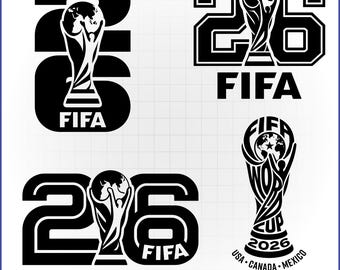 Fotbollsturnering 2026 SVG-paket, matchdagsvektor, USA Kanada Mexiko fandekal