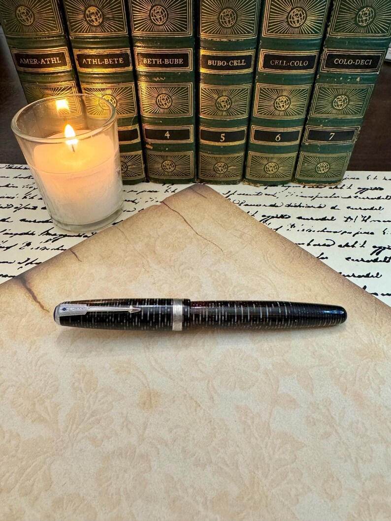 Stylo Parker Vacumatic Major Bleu – Vintage Circa 1940, Occasion Rare