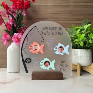 Fin-Tastic Dad Frame for Father&#39;s Day | Fishing Themed Gifts | Custom Father&#39;s Day Gift | Personalized Gift from Kids | Gift for Dad