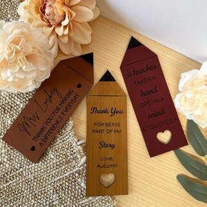 Pencil Bookmark for Teacher | Gift for Teacher | Thank You Gift | End of School Year Gift | Teacher Appreciation | Custom Bookmark Gift