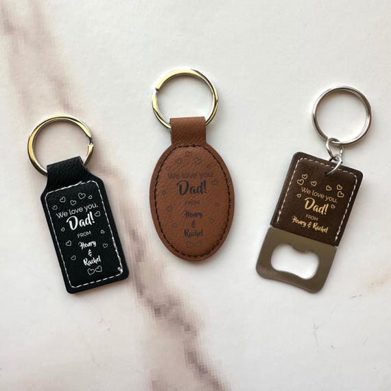 Faux Leather Father's Day Key Chain We Love You Dad Father's