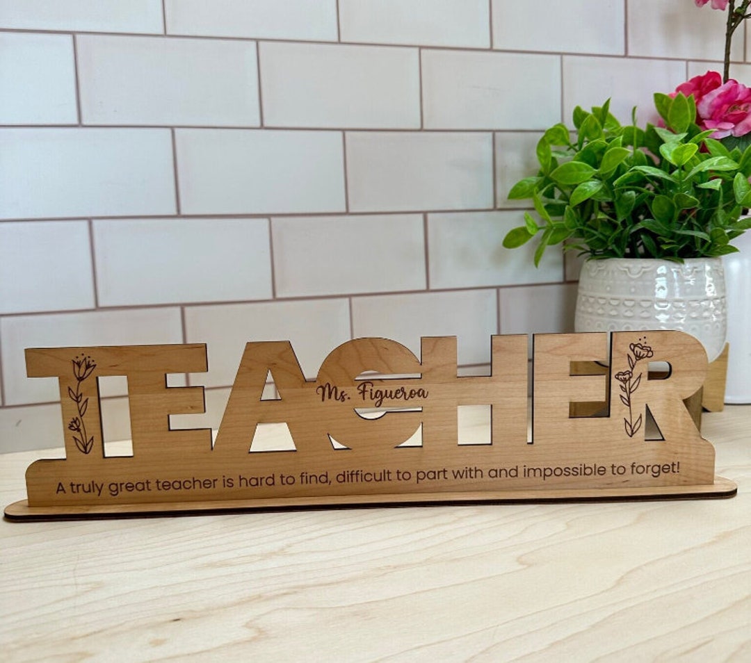 Teacher Wood Cutout, Personalized Gift for Teacher, Teacher