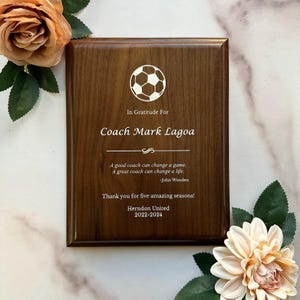 Personalized Coach Thank You Gift | End of Season Award Plaque | Custom Plaque for Football, Baseball, Soccer Teams | Team Appreciation Gift