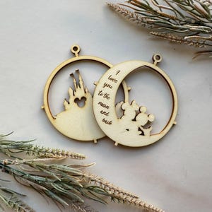 Personalized Nativity Christmas Ornament: Laser Engraved Wood, Double Layered