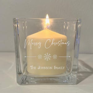 Merry Christmas Candle Holder, Glass Candle Holder, Christmas Gift, Candle Gift, Christmas Gift for Family, Merry Christmas, Nativity