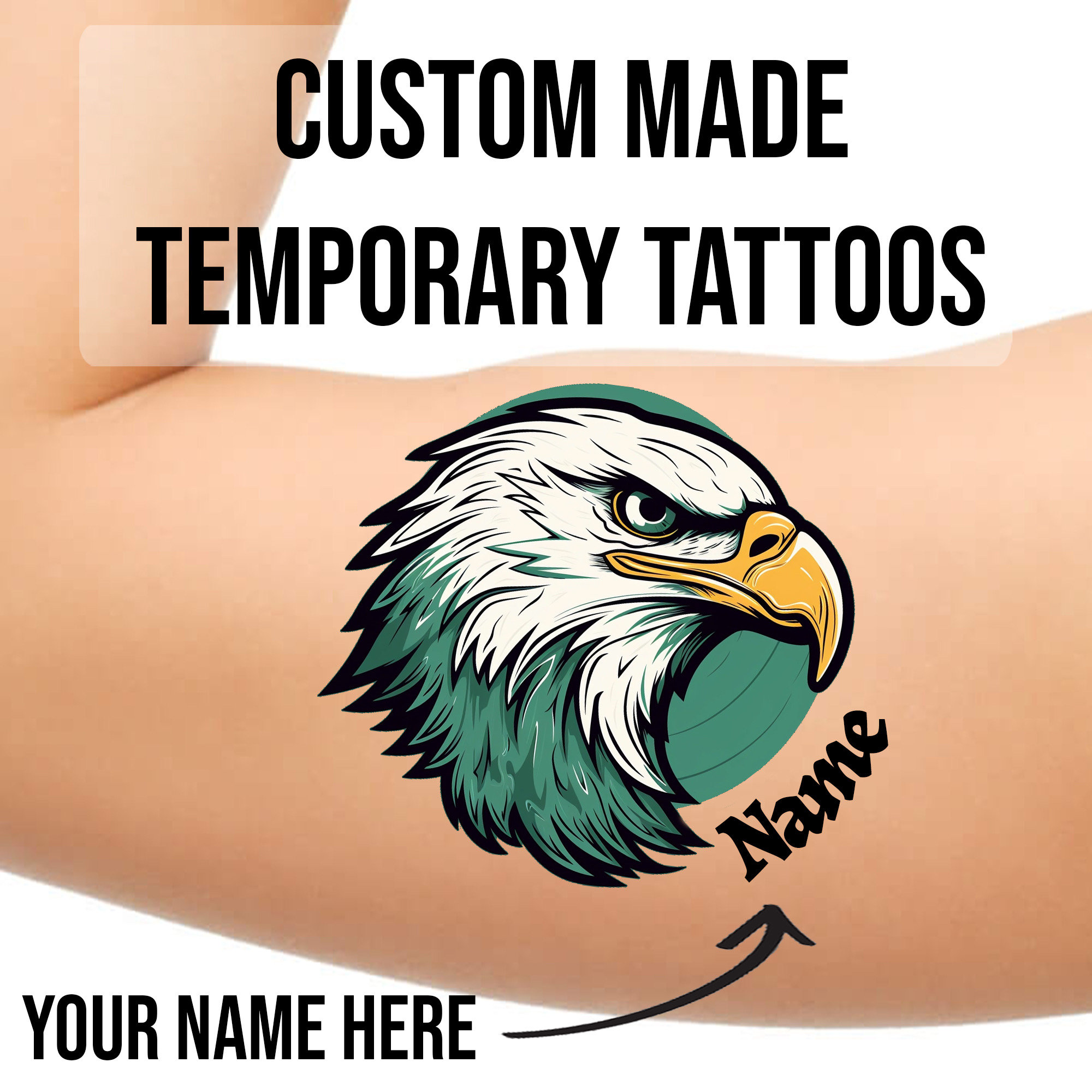 Tatuaje de águila temporal - Etsy México, image size:2000x2000