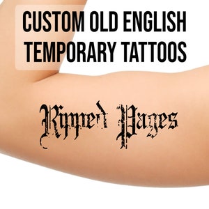 Custom Old English Temporary Tattoo: Personalized Name Tattoo