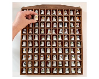 Large Thimble Display Rack Case WITH 100 Vintage Thimbles - ALL for You!