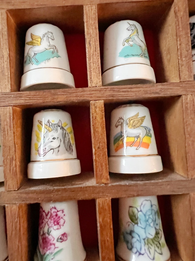 Large Thimble Collection Display Rack Case WITH 100 Vintage Etsy