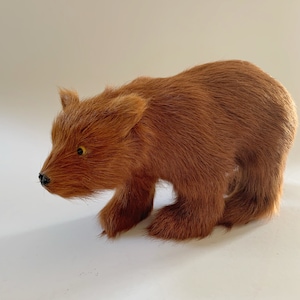 Genuine Fur Bear Grizzly MCM Toy Sculpture