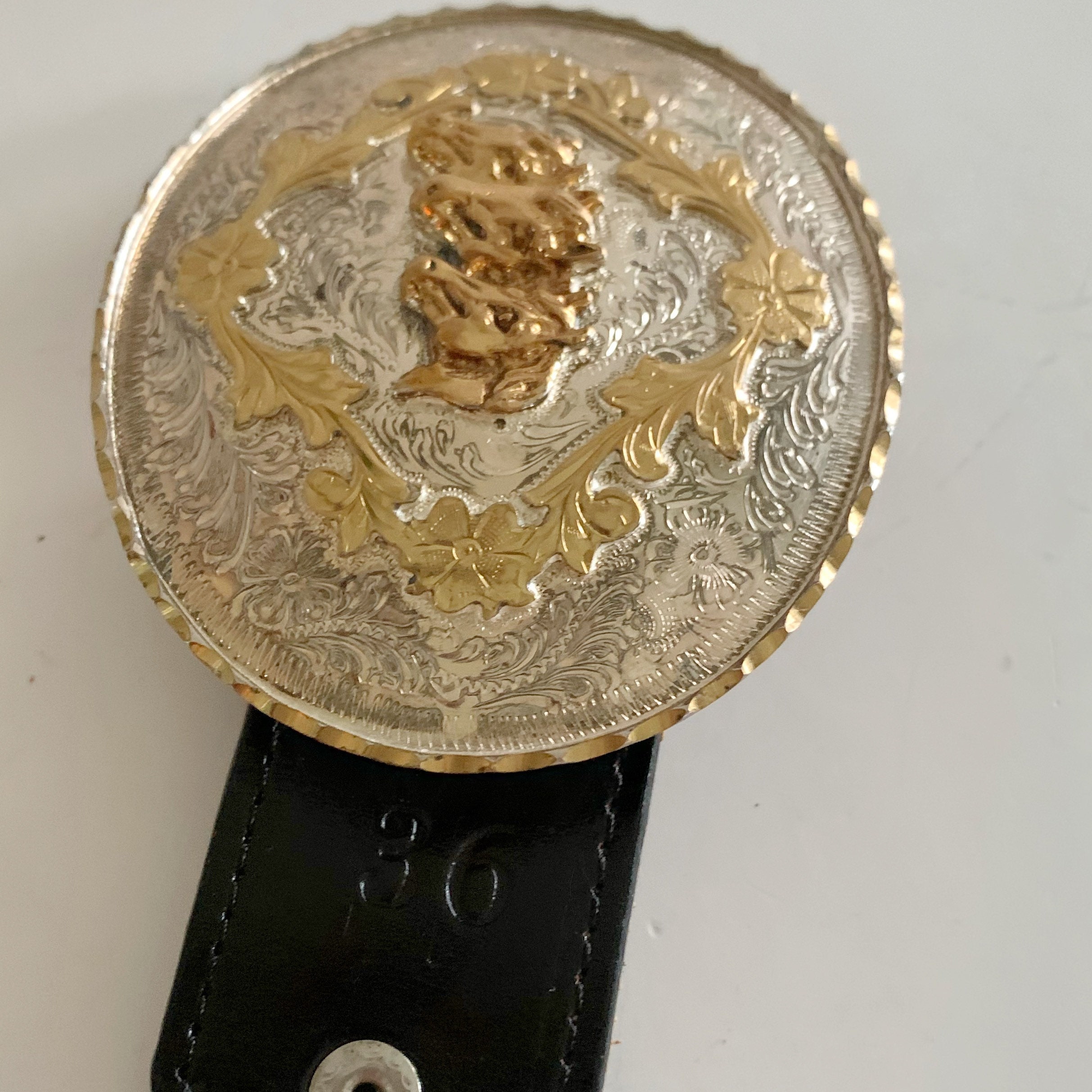 Alpaca Mexico Three Horse Head Tritone Buckle with