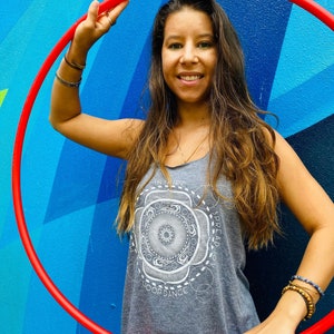 Hoop Dance Mandala Tank Top // Hula Hooping Tank Top // Gray Hooper Shirt