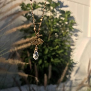 Dainty Crystal Hoop Necklace // Hooper Necklace image 3