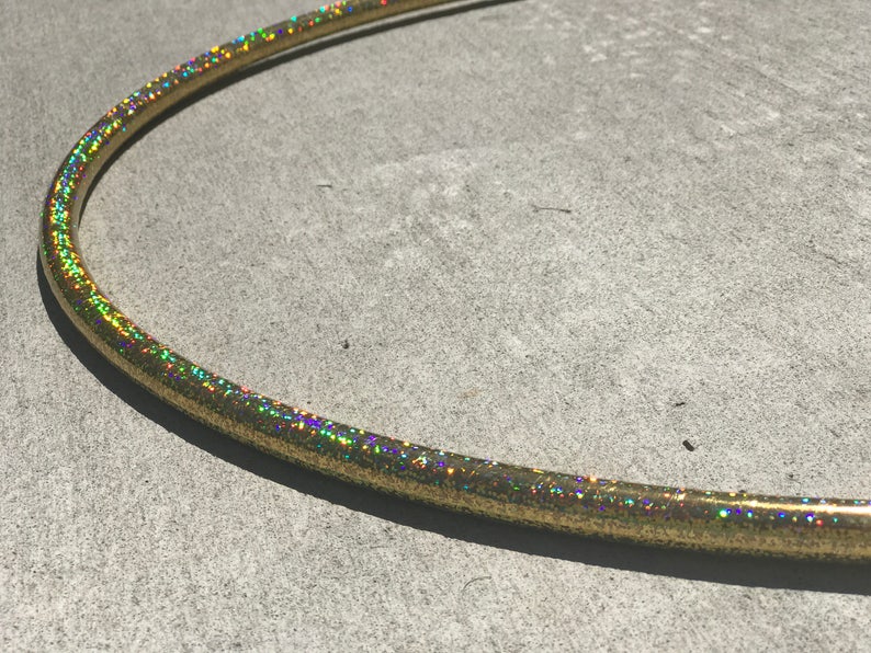 Gold Sparkle Polypro Hoop // Performance Polypro Hula Hoop // Choose Your Tubing and Diameter image 3