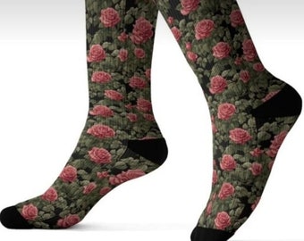 Socks, novelty socks, flower socks, roses socks,whimsical socks, fun socks, romantic socks, novelty, fun, roses, flowers, whimsical, whimsy