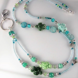 Ocean Beaded Lanyard Sea id badge holder teacher and nurse gifts