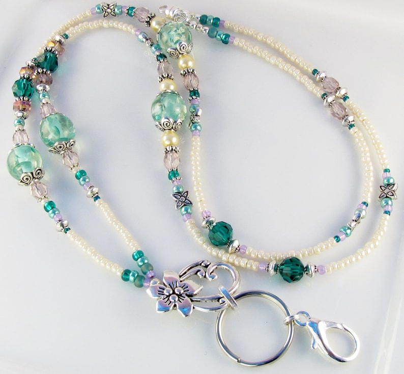 Elegant Beaded Lanyard Fancy ID Badge Holder Nurse Lanyard Etsy