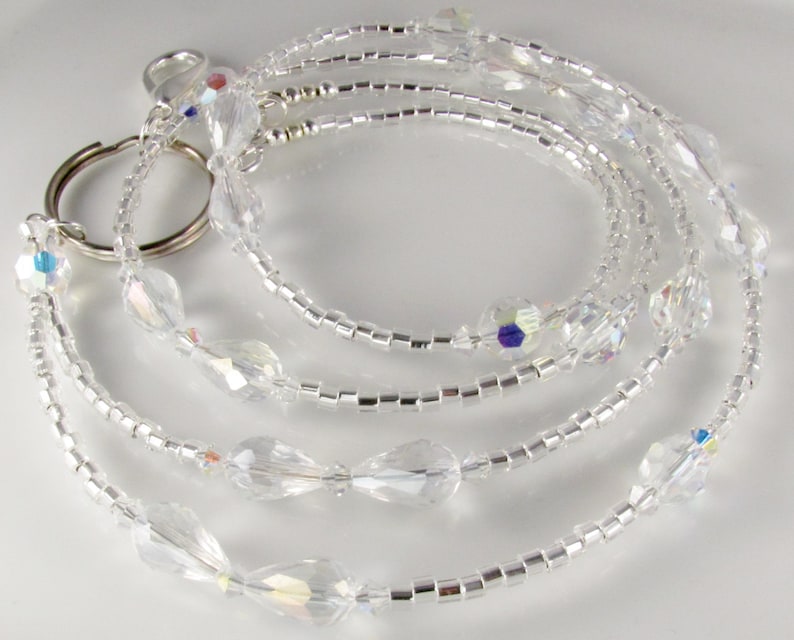 Bling Beaded Lanyard id badge holder clear crystal lanyard teacher nurse lanyard gift