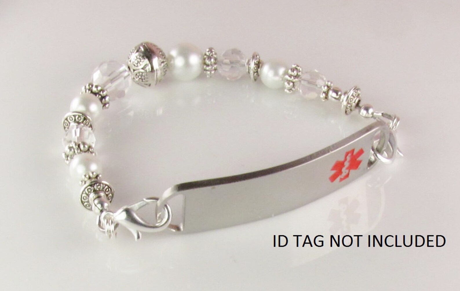 Silver & Pearl Medical Bracelet Attachment Only ANTIQUE PEARL Etsy