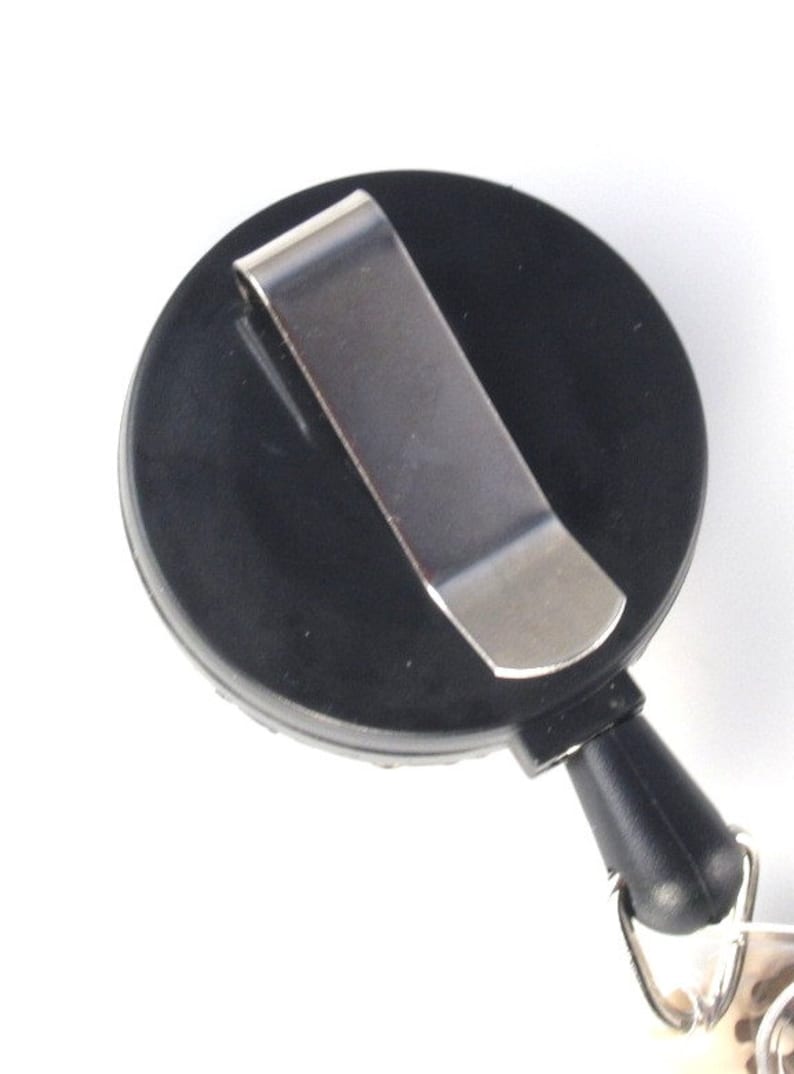 ID Badge Reel ANTIQUE SILVER beaded lanyard