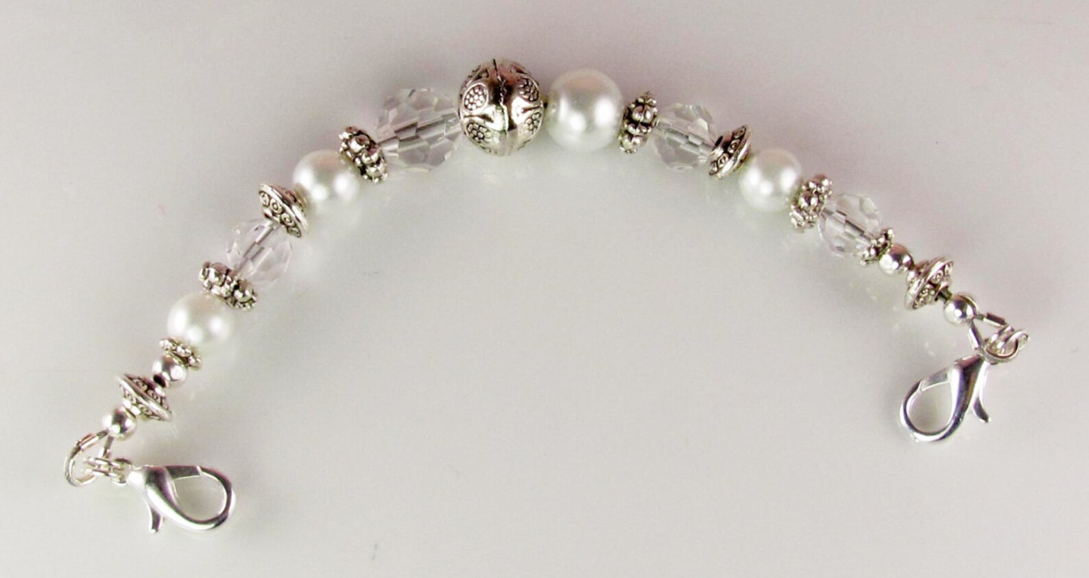 Silver & Pearl Medical Bracelet Attachment Only ANTIQUE PEARL Etsy
