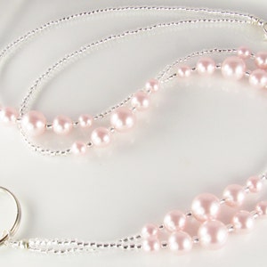 Rosa Perlen Perlen Lanyard SIMPLICITY Lanyard ID Ausweishalter Geschenke für Frauen