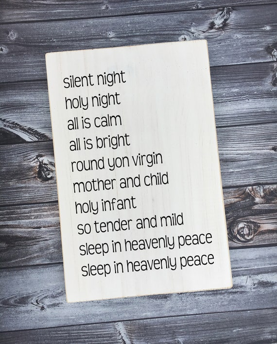 Silent Night Silent Night Lyrics Holy Night All Is Calm Etsy