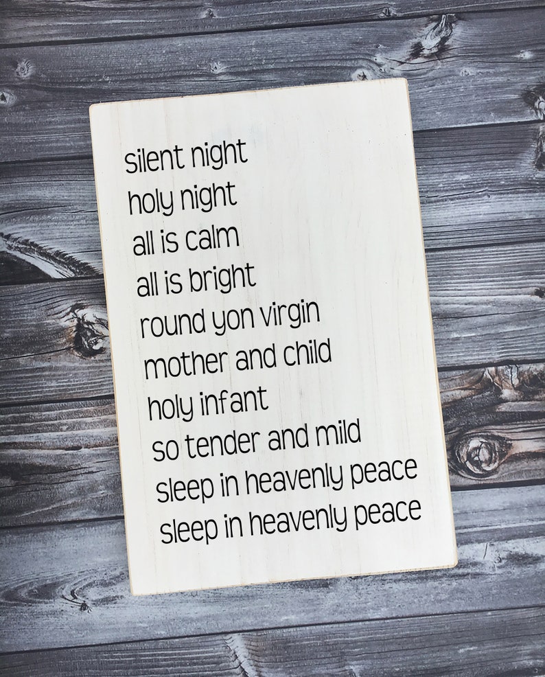 Silent night silent night lyrics holy night all is calm | Etsy