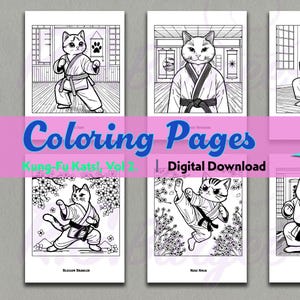 Kung-Fu Cats Coloring Pages Vol. 2: Fun Art (Digital Download)