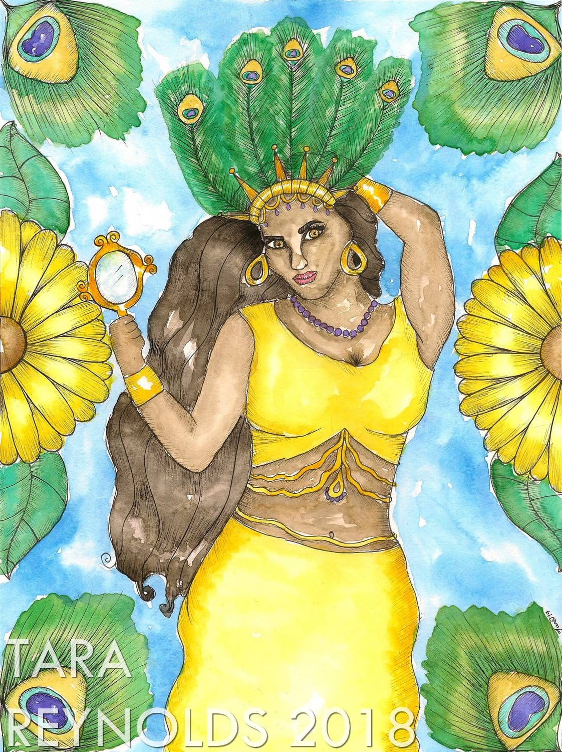 Goddess Art Goddess Oshun Prayer Card Altar Card African - Etsy