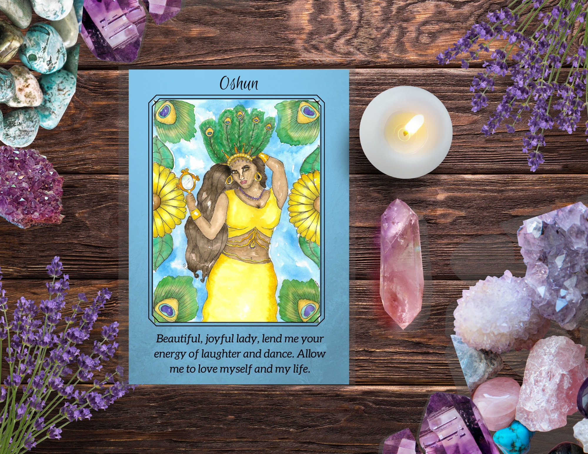 Goddess Art Goddess Oshun Prayer Card Altar Card African - Etsy