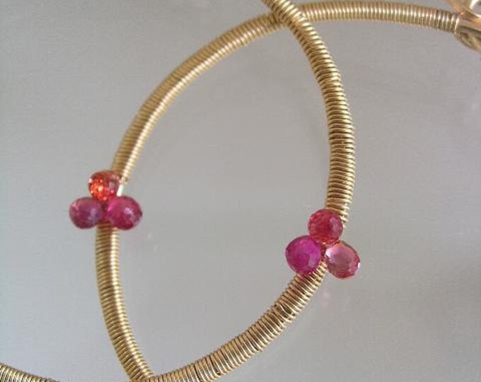 A Shot of Wow...pink Ruby Red Orange Sapphire Dotted Gold Etsy