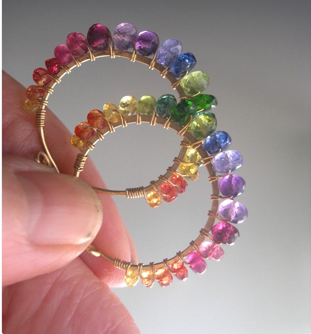 Oversized Gemstone Hoops