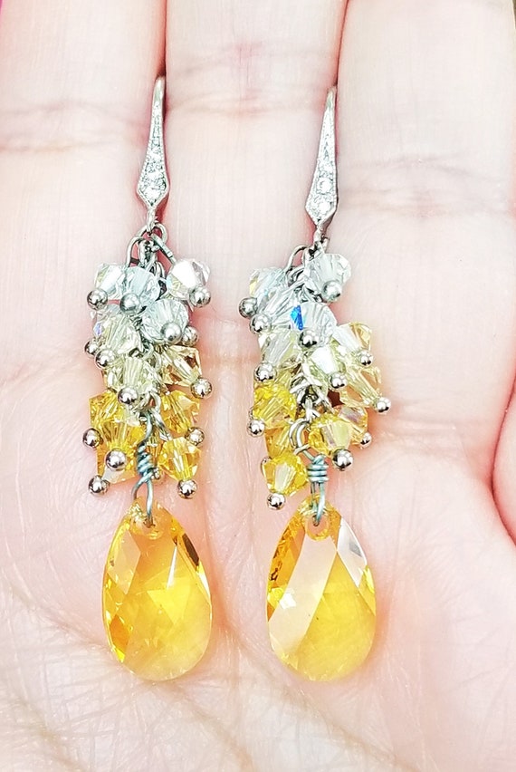 Swarovski lemon earrings sale