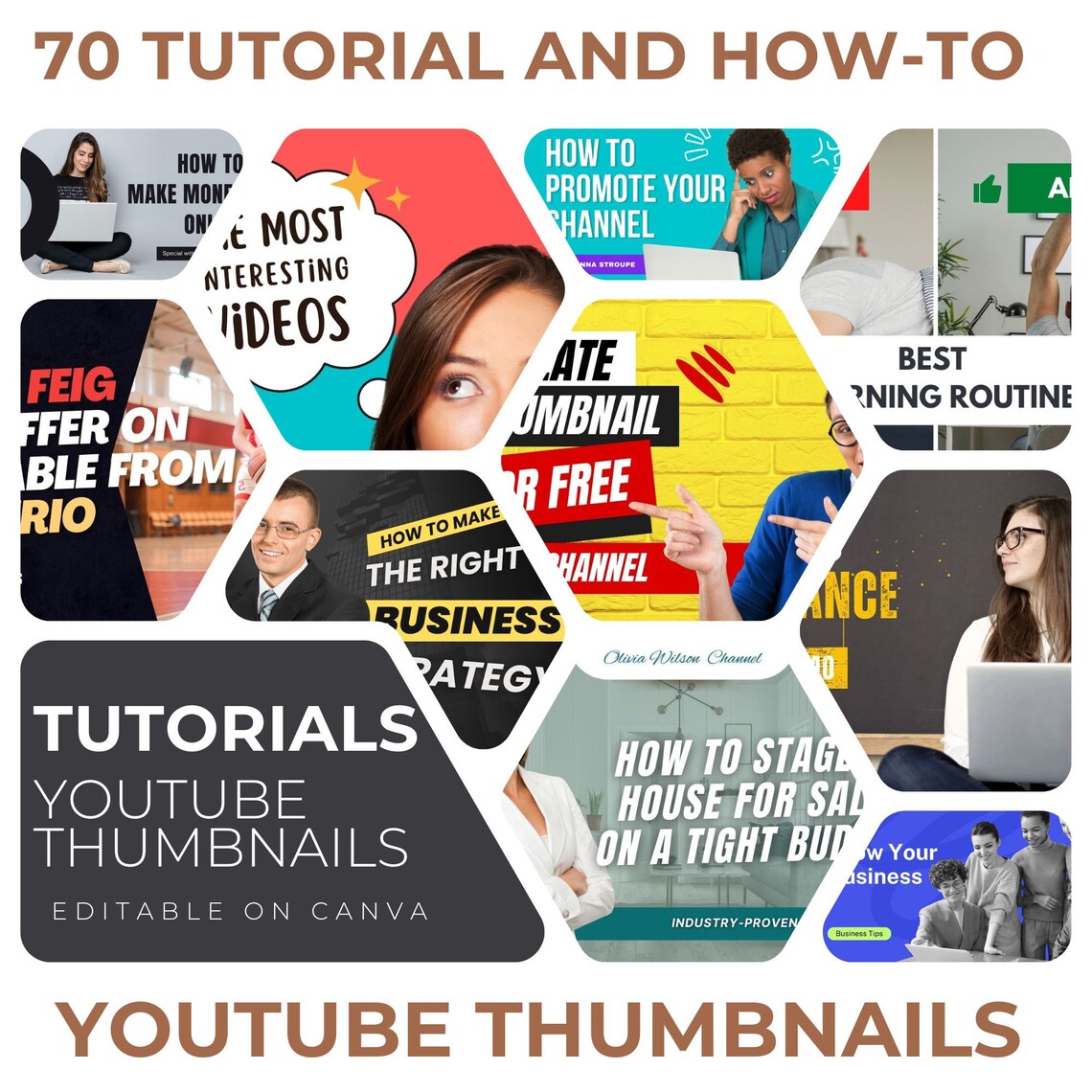 Audio File Thamnail 70 Youtube Thumbnail Templates: Editable Canva Designs (100 PNG Images ...