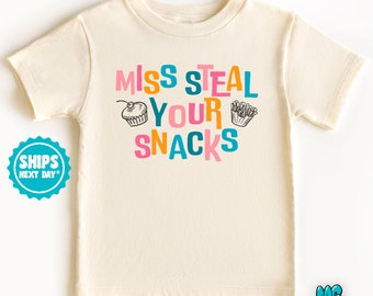 Snacks Shirt for Kids Funny Shirt Toddler Youth Gift Foodie Snack Lover for Kid Trendy Natural Shirt for Toddler Graphic Kid Funny Tee #0094