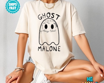 Comfort Colors Ghost Shirt Ghost Malone Shirt Halloween Ghost Shirt Stay Spooky Funny Halloween  Shirt Halloween Party Tee Oversized #0138