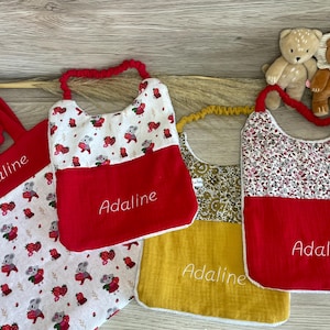 Pack maternelle - scolaire - Tote bag + Bavoirs cantine - coloris au choix / personnalisable / motif ou non