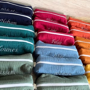 School, office, home pencil case - personalized - double gauze - school - choice of colors