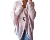 NEW Plus Size Over Size Pink Wool Overcoat - Poncho - Cardigan