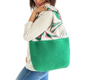 Knitting Bag, Shoulder Bag, Gift For Her, Crochet Bag, Crochet Shoulder Bag, Mother's Day, Vintage Style Bag